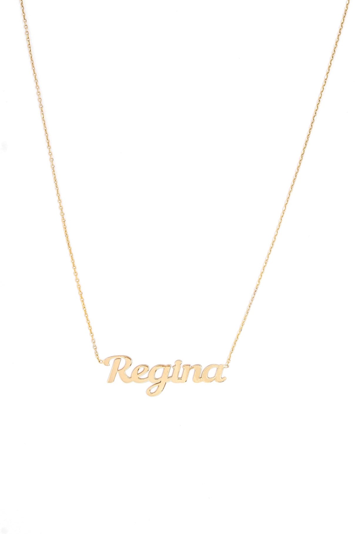 Collar De Oro Sólido Personalizado Cursiva Clásica