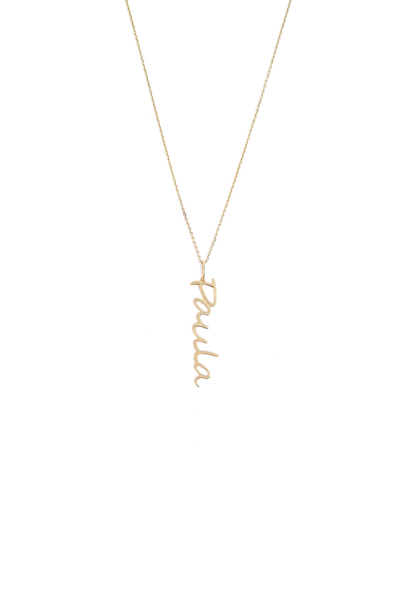 Collar De Oro Sólido Personalizado Corbatín Cursiva