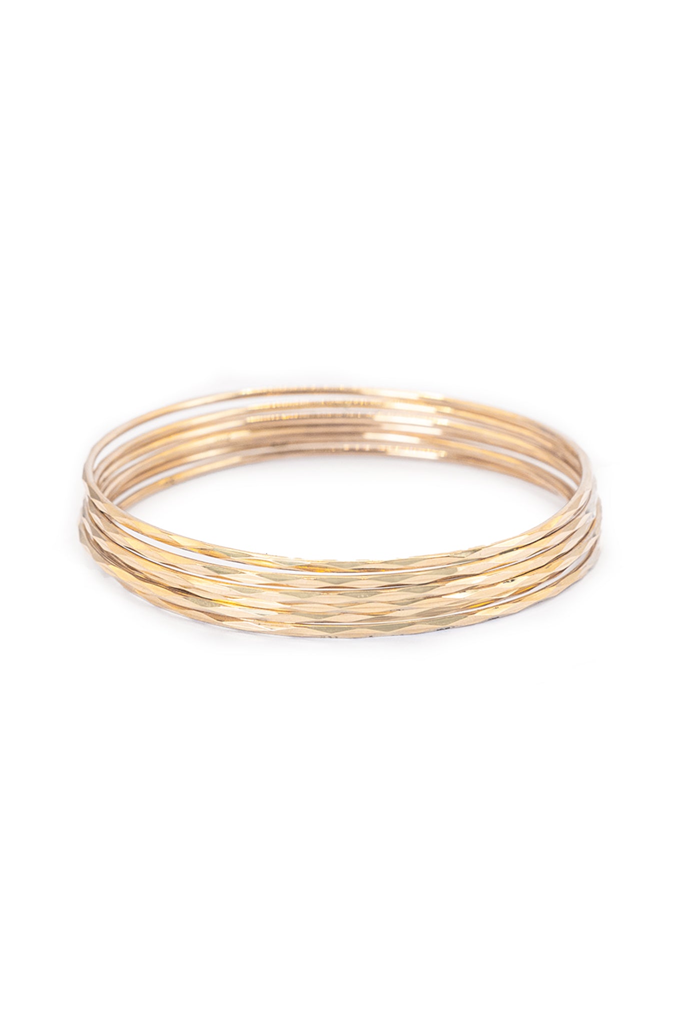 Pulsera aro 14 kilates semanario con diamantado en rombos alargados.