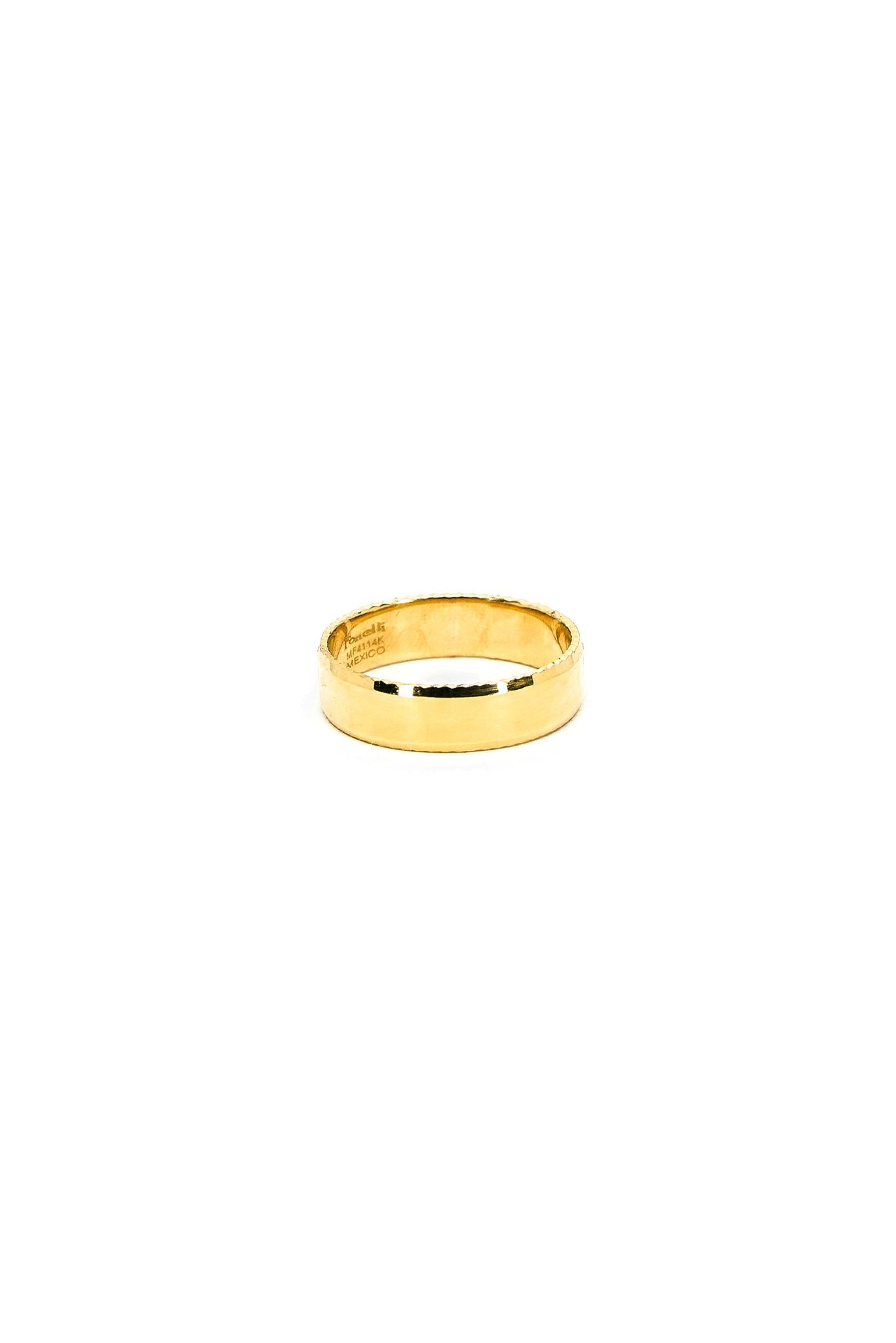 Anillo argolla de matrimonio de oro solido de 14 kilates con un estilo diamantado .png