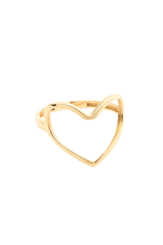Anillo de oro sólido en 10 kilates con forma de corazón contorno liso..png