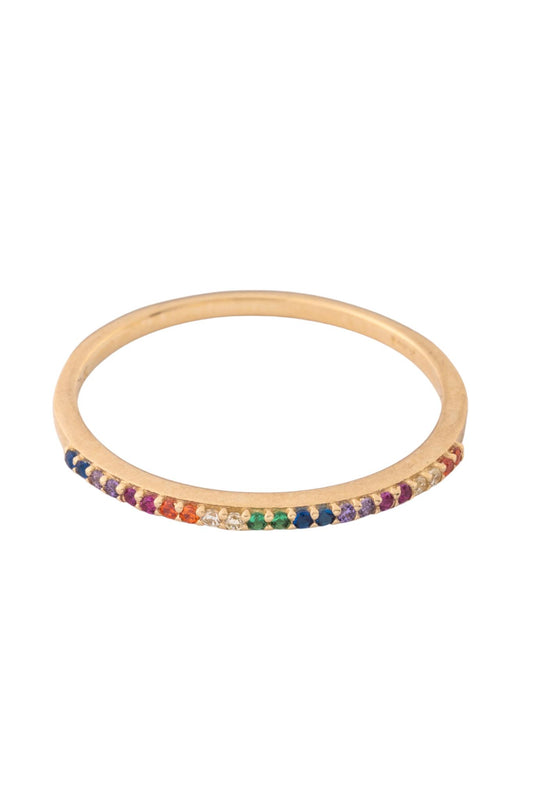 Anillo de oro solido en 10 kilates con un estilo de churumbela de colores.png