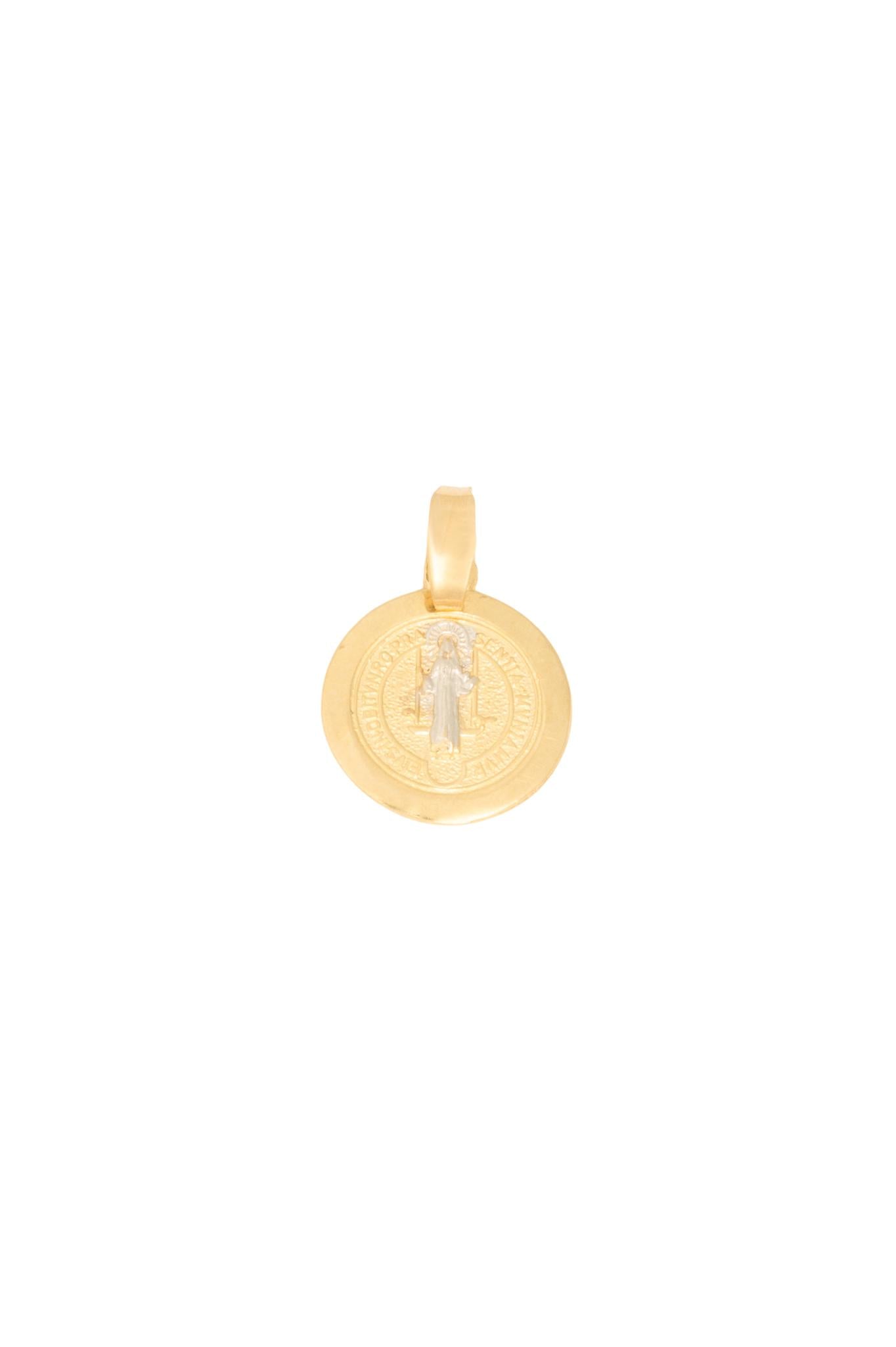Dije 10 kilates medalla San Benito oro blanco chica..png