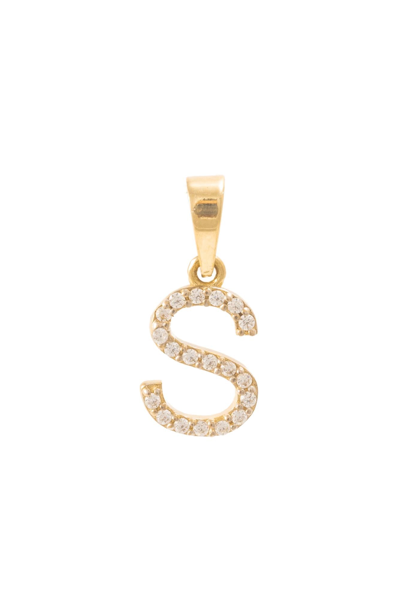 Dije de oro sólido en 10 kilates con la letra "E" con zirconia.png