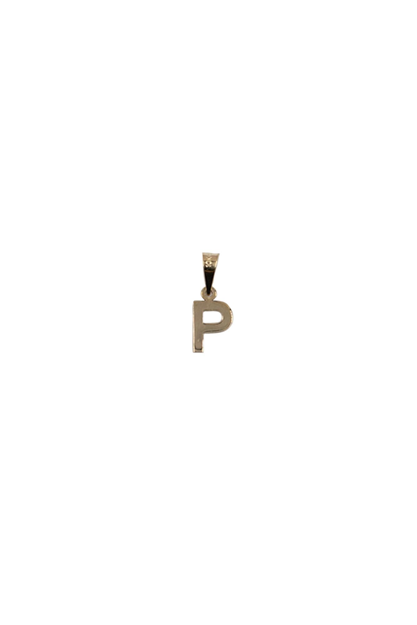 Dije inicial de oro sólido en 10 kilates con "P".png
