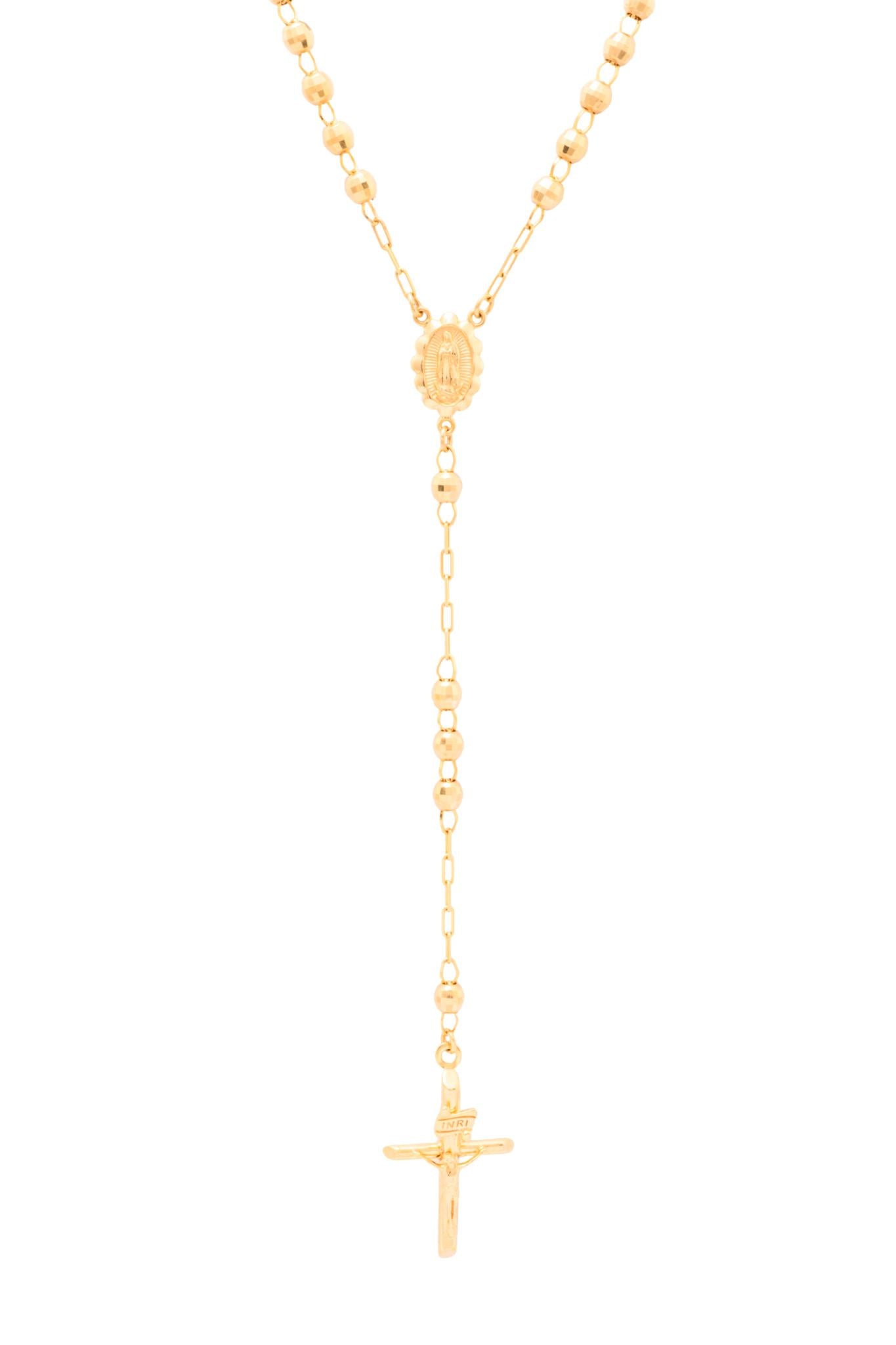 Gargantilla 10 kilates estilo de rosario grueso y grande, bolitas estilo bola disco..png