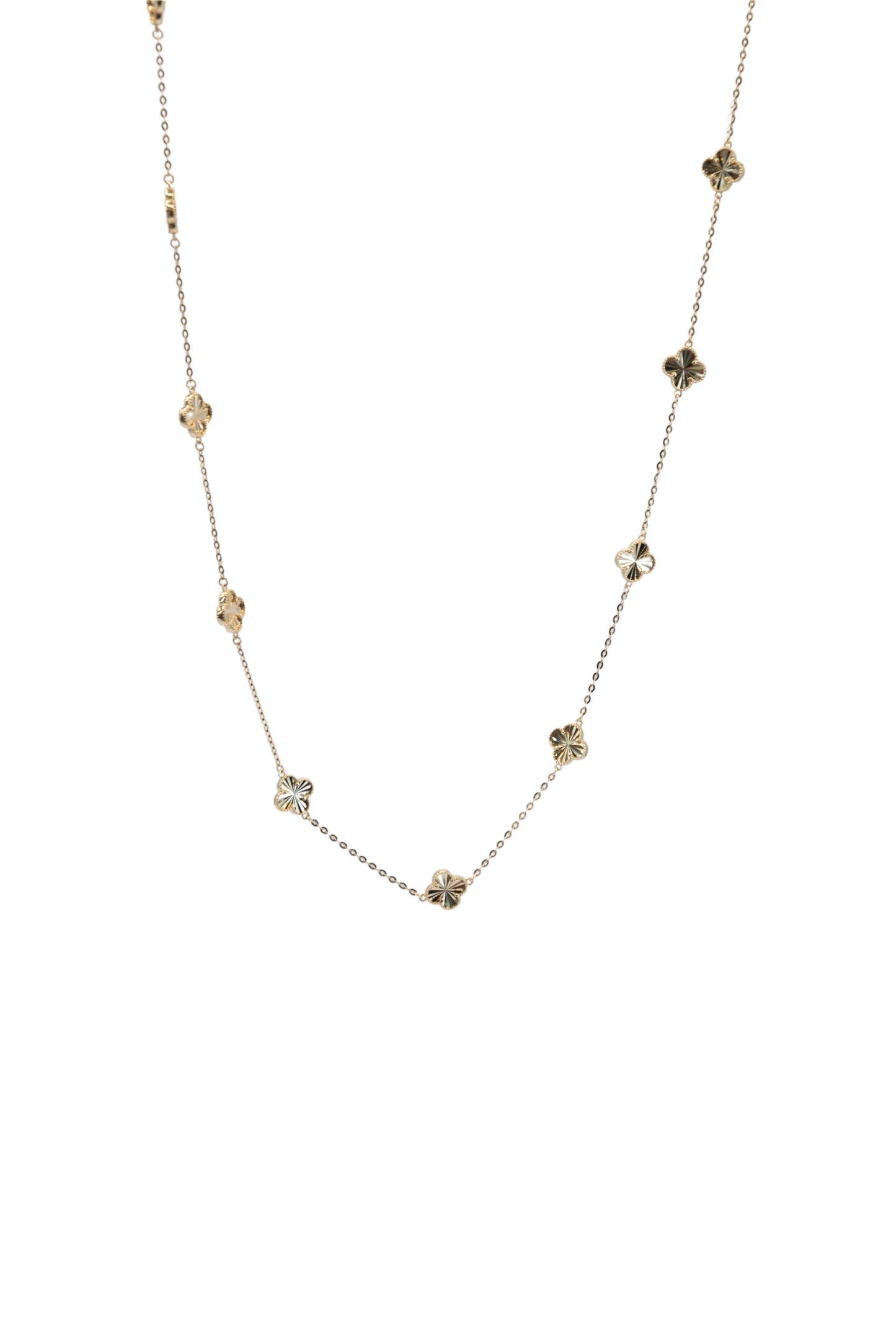 Gargantilla 10 kilates flor de cuatro pétalos diamantadas chicas..png