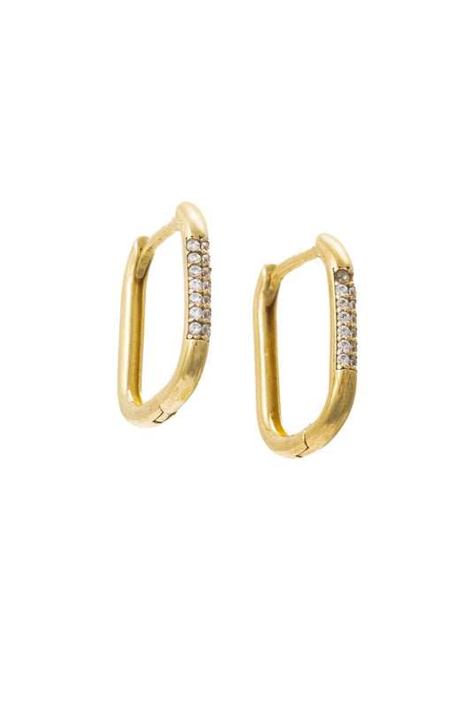 Huggie de oro solido de 10 kilates con un estilo rectangular y zirconia .png