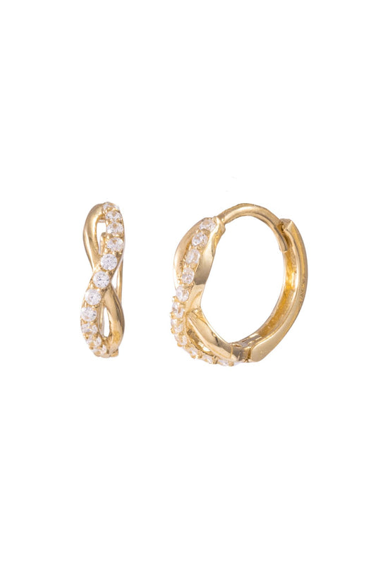 Huggie de oro sólido en 10 kilates con forma de infinito .png