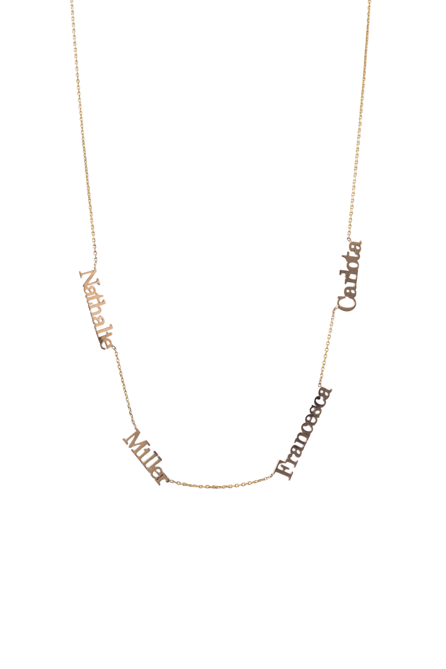 Collar De Oro Sólido Personalizado Con Varios Nombres Letra Máquina De Escribir