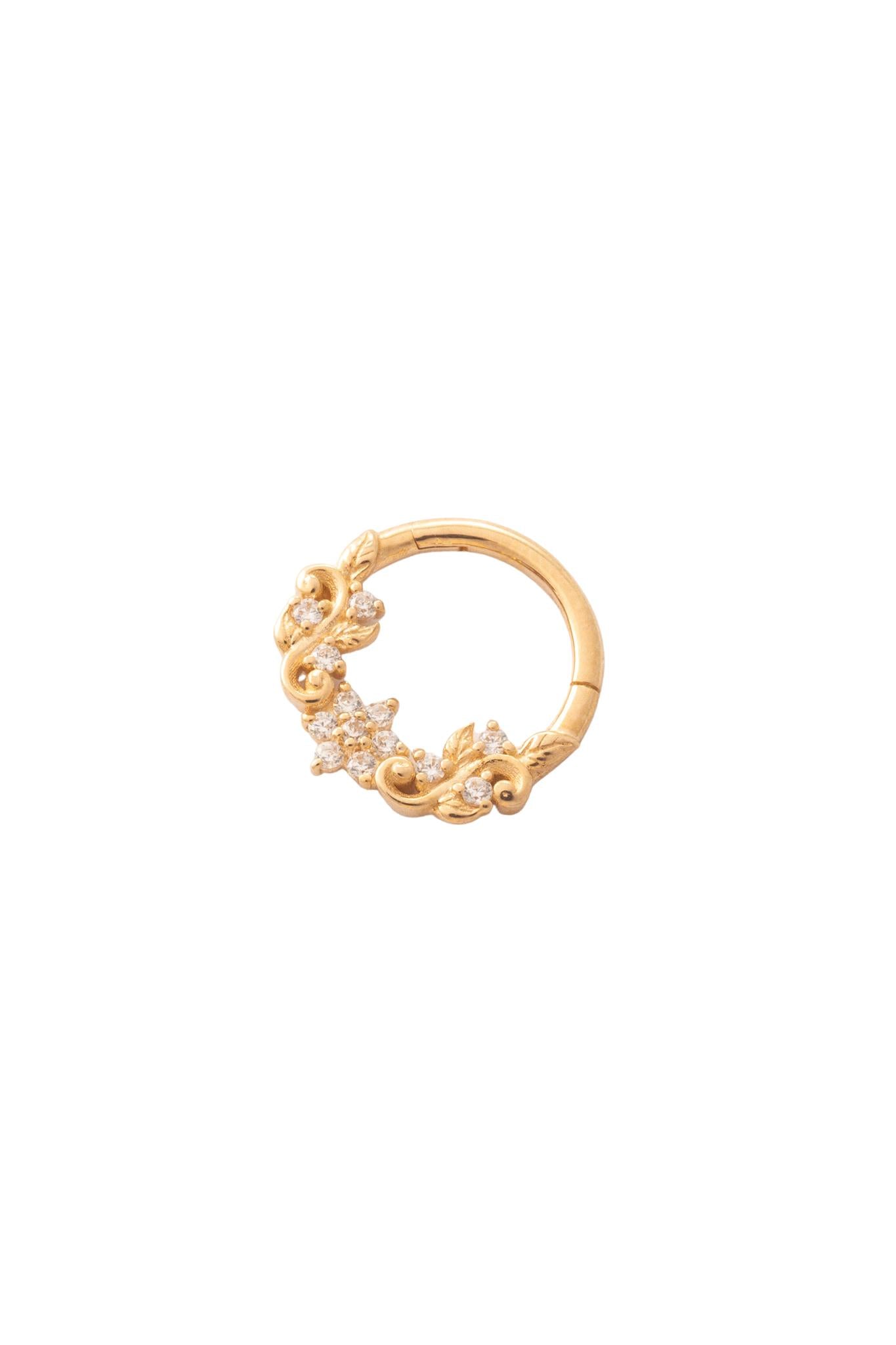 Piercing 10 kilates flor y ramas con detalles de zirconias..png