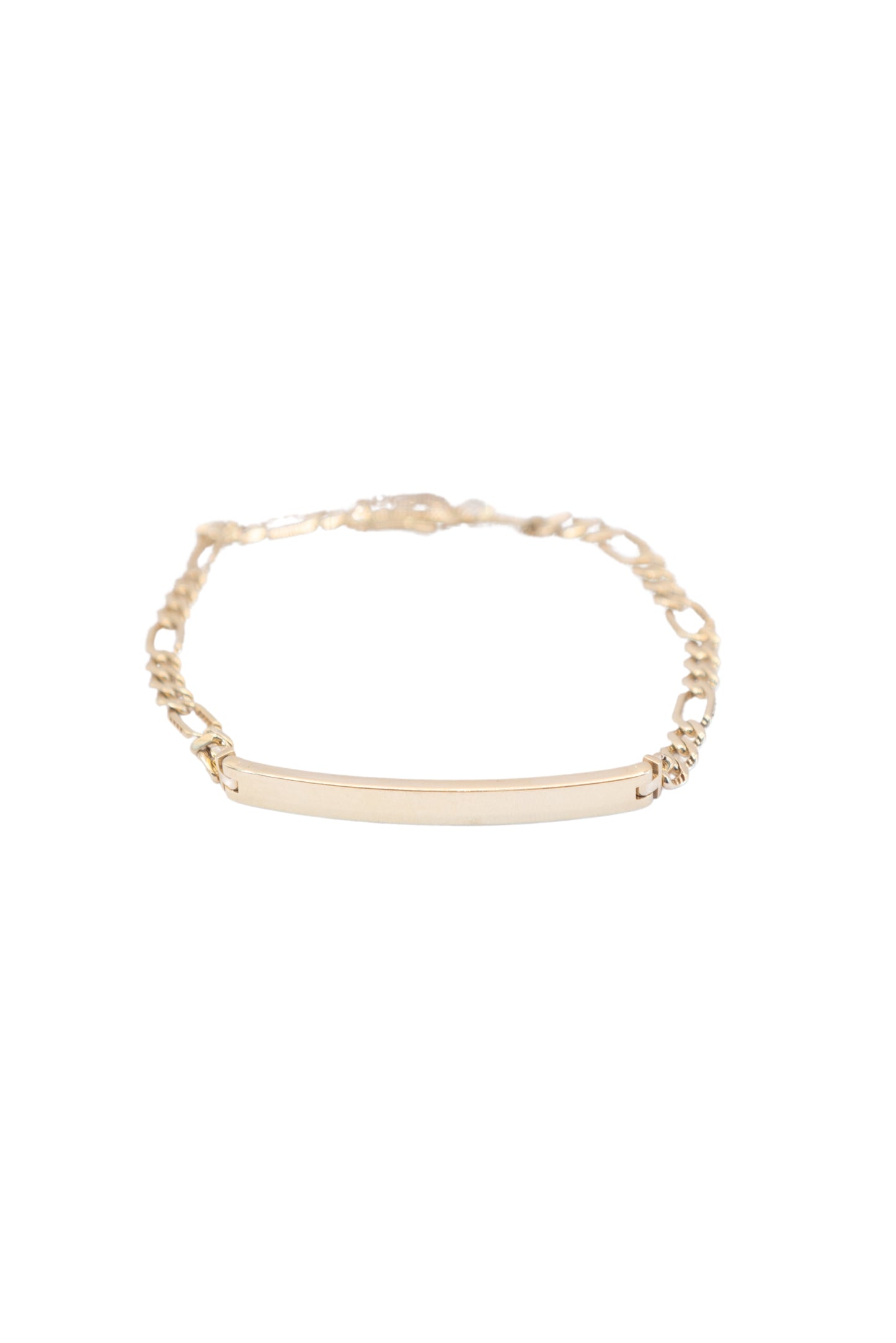 Pulsera 10 kilates eslabón tejido tipo cartier y placa lisa al centro corta..png