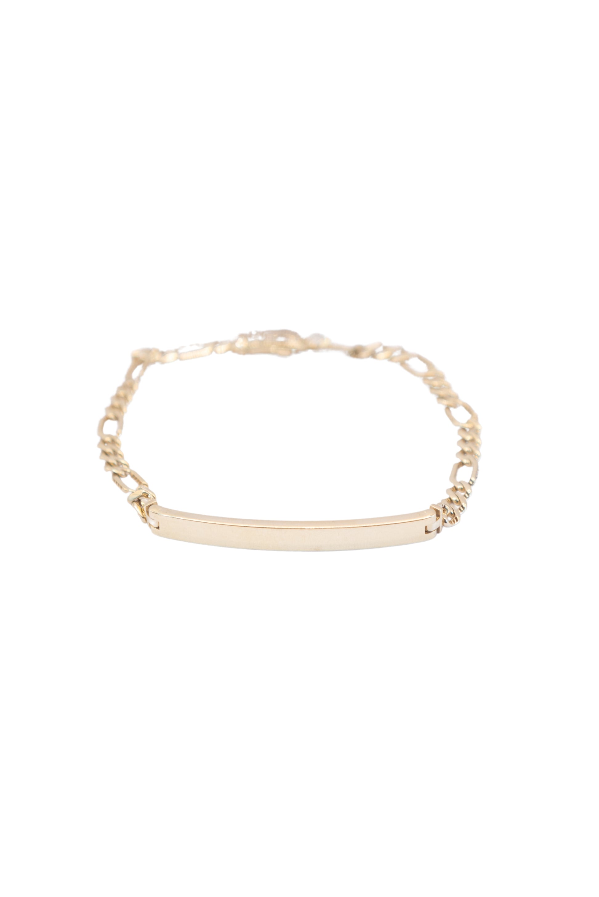 Pulsera 10 kilates eslabón tejido tipo cartier y placa lisa al centro corta..png