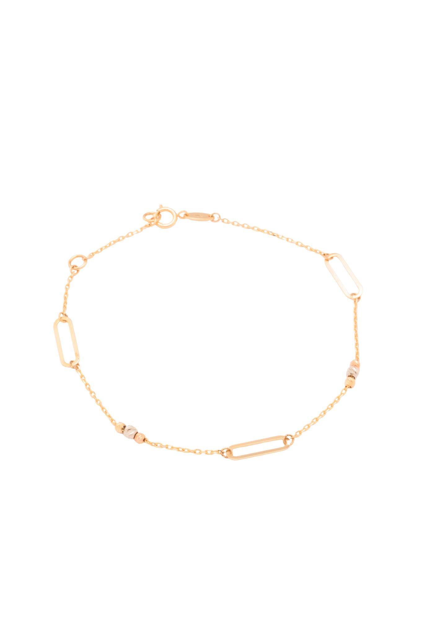 Pulsera 10 kilates silueta de cilindro y bolitas de oro florentino..png