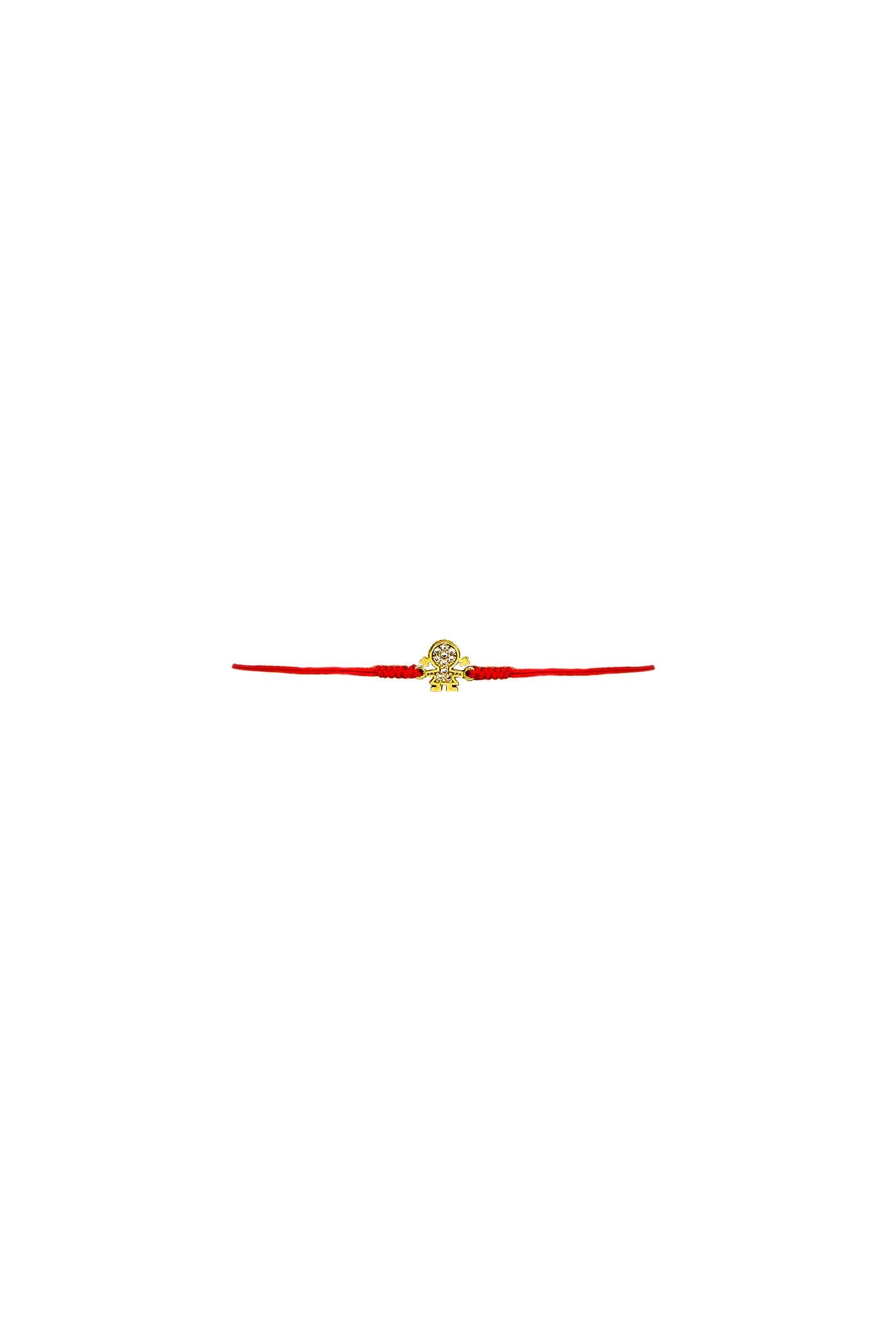 Pulsera de oro solido de 10 kilates con hilo rojo con un dije de niña con zirconias.png