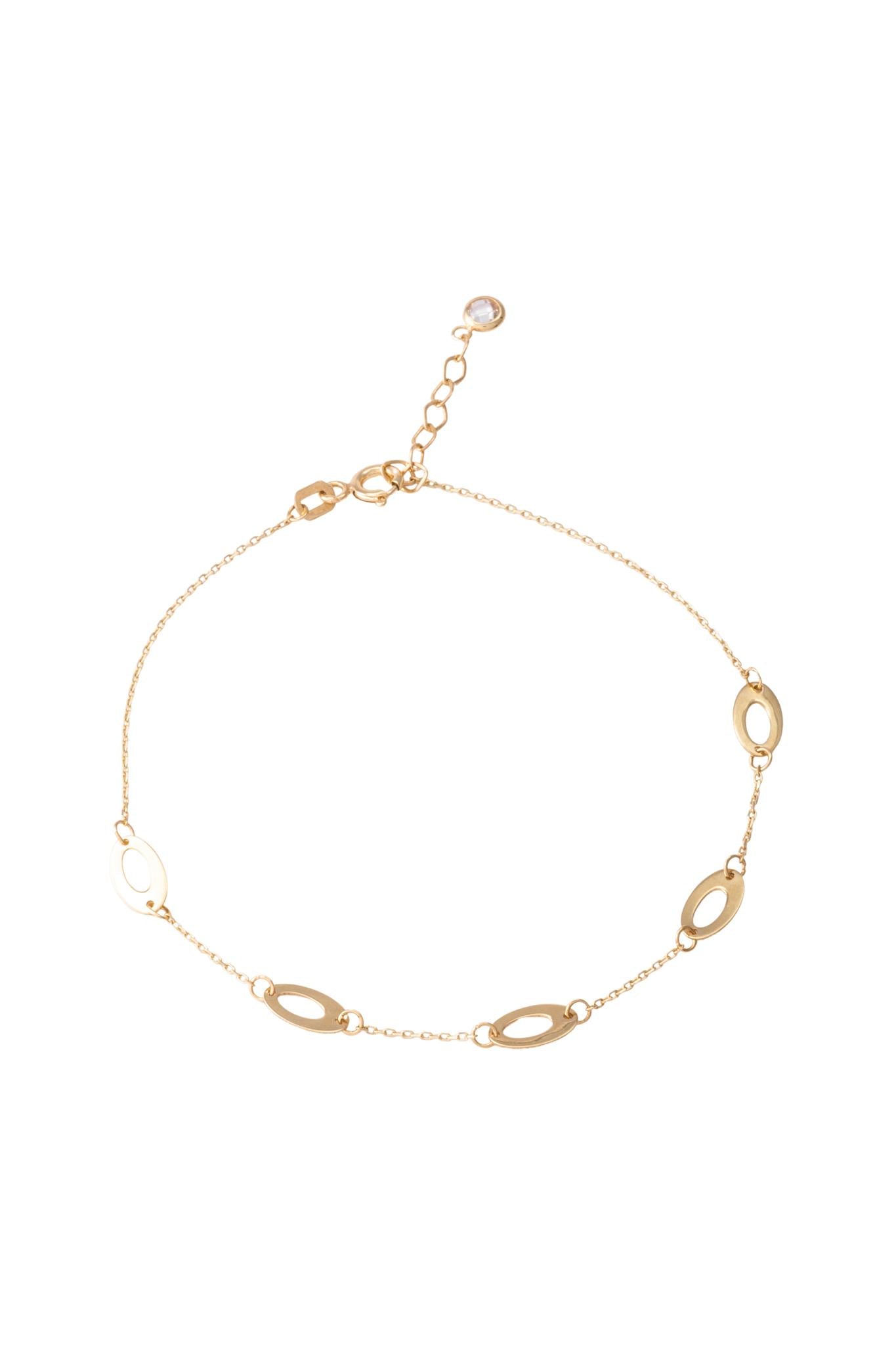 Pulsera de oro sólido en 10 kilates con cinco óvalos placa hueco..png