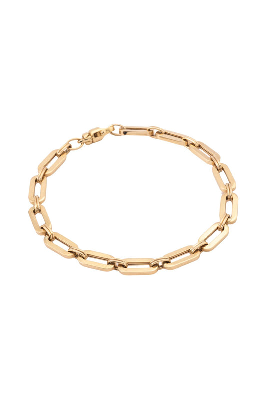 Pulsera de oro sólido en 10 kilates con eslabón 3D ovalado y unión óvalos lisos..png