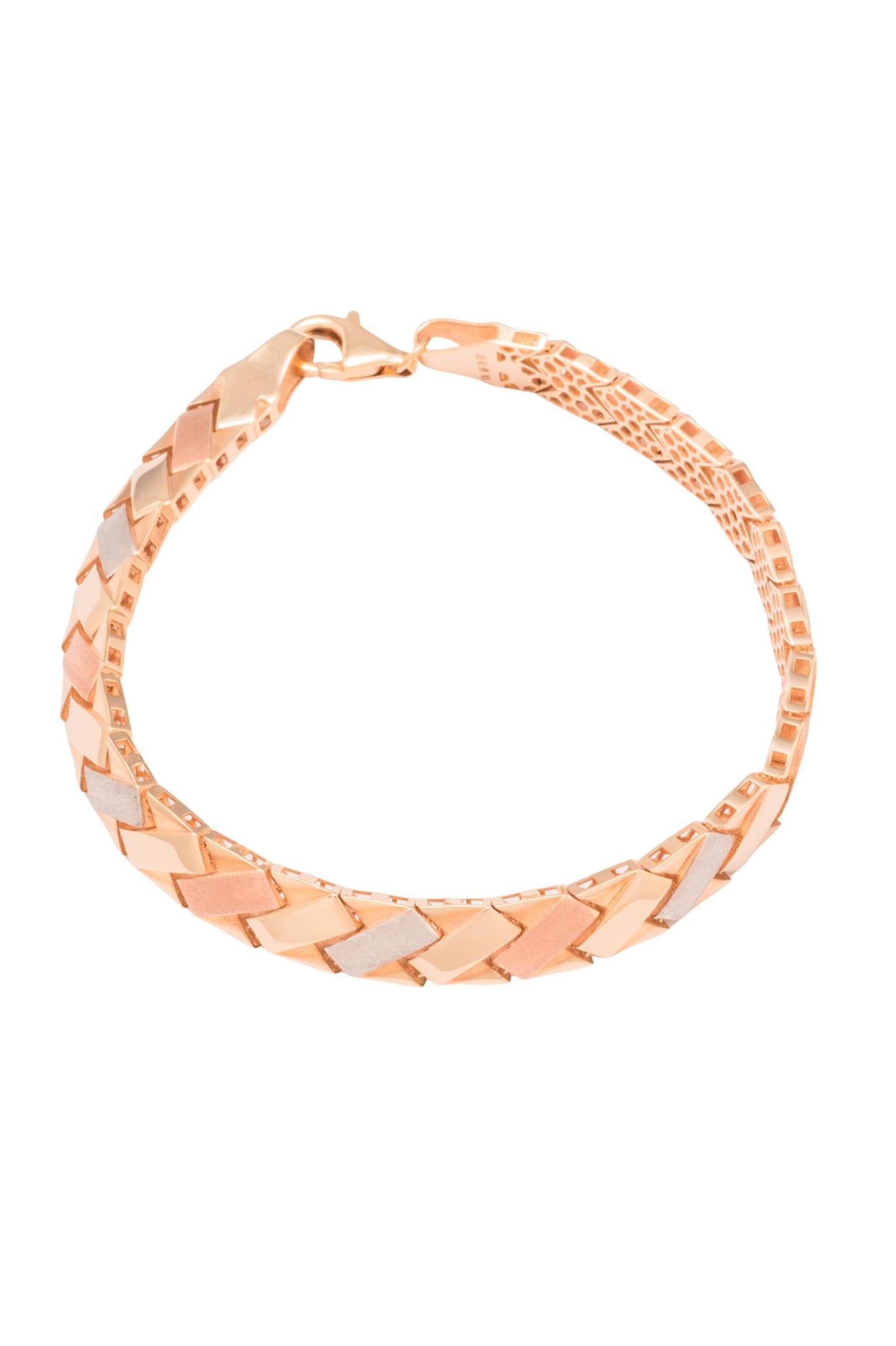 Pulsera de oro sólido en 10 kilates con forma de trenza en oro florentino .png