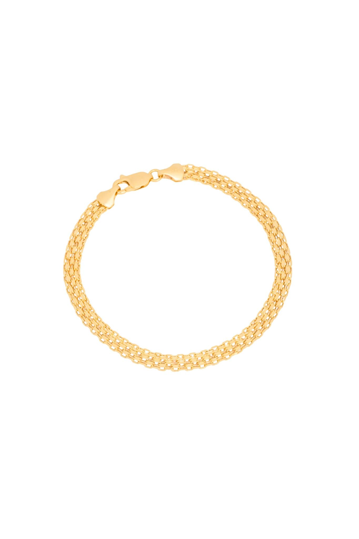 Pulsera de oro sólido en 14 kilates con tejido de triple línea .png