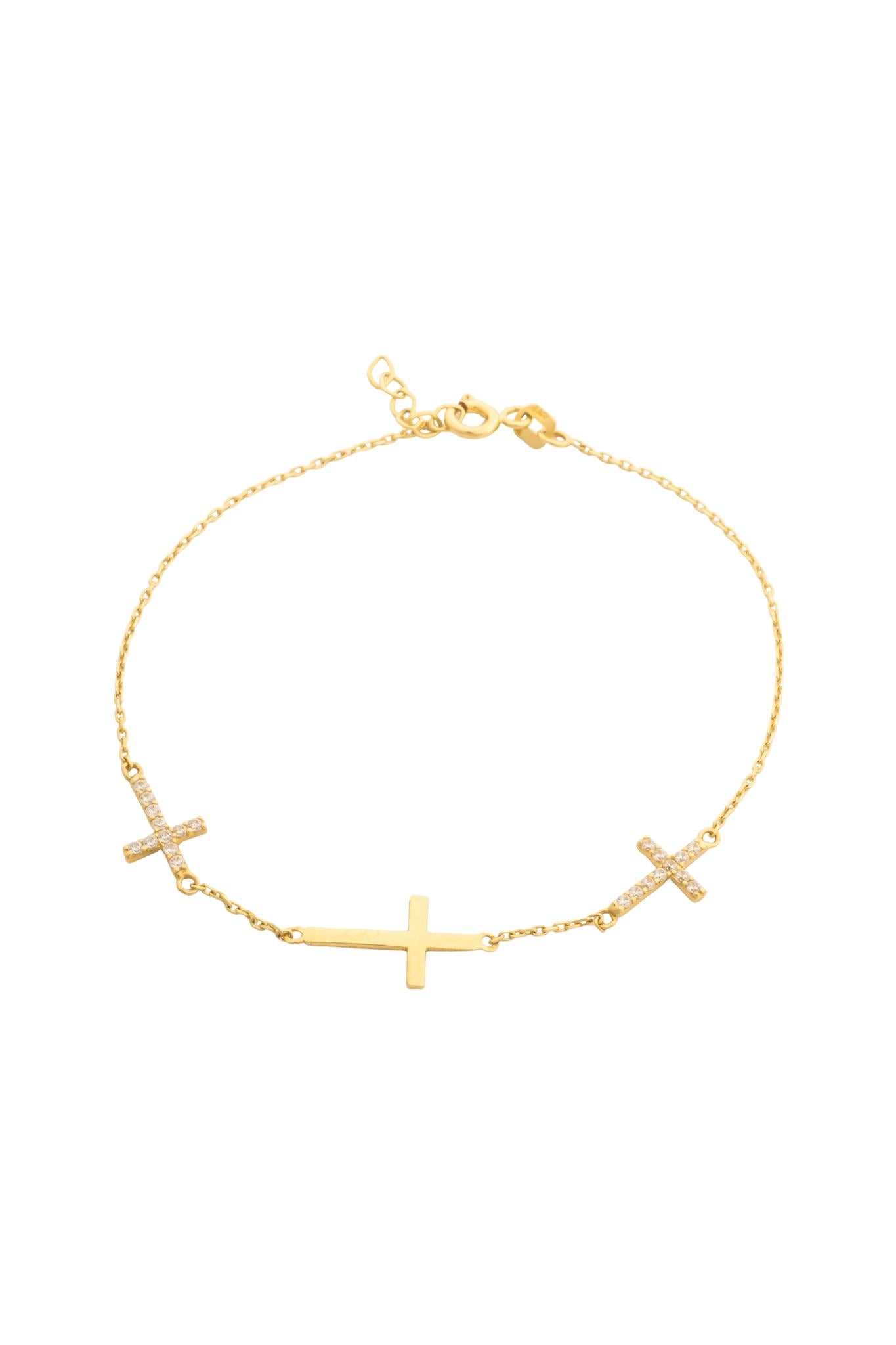 Pulsera en 10 kilates con 3 cruces y zirconias.png