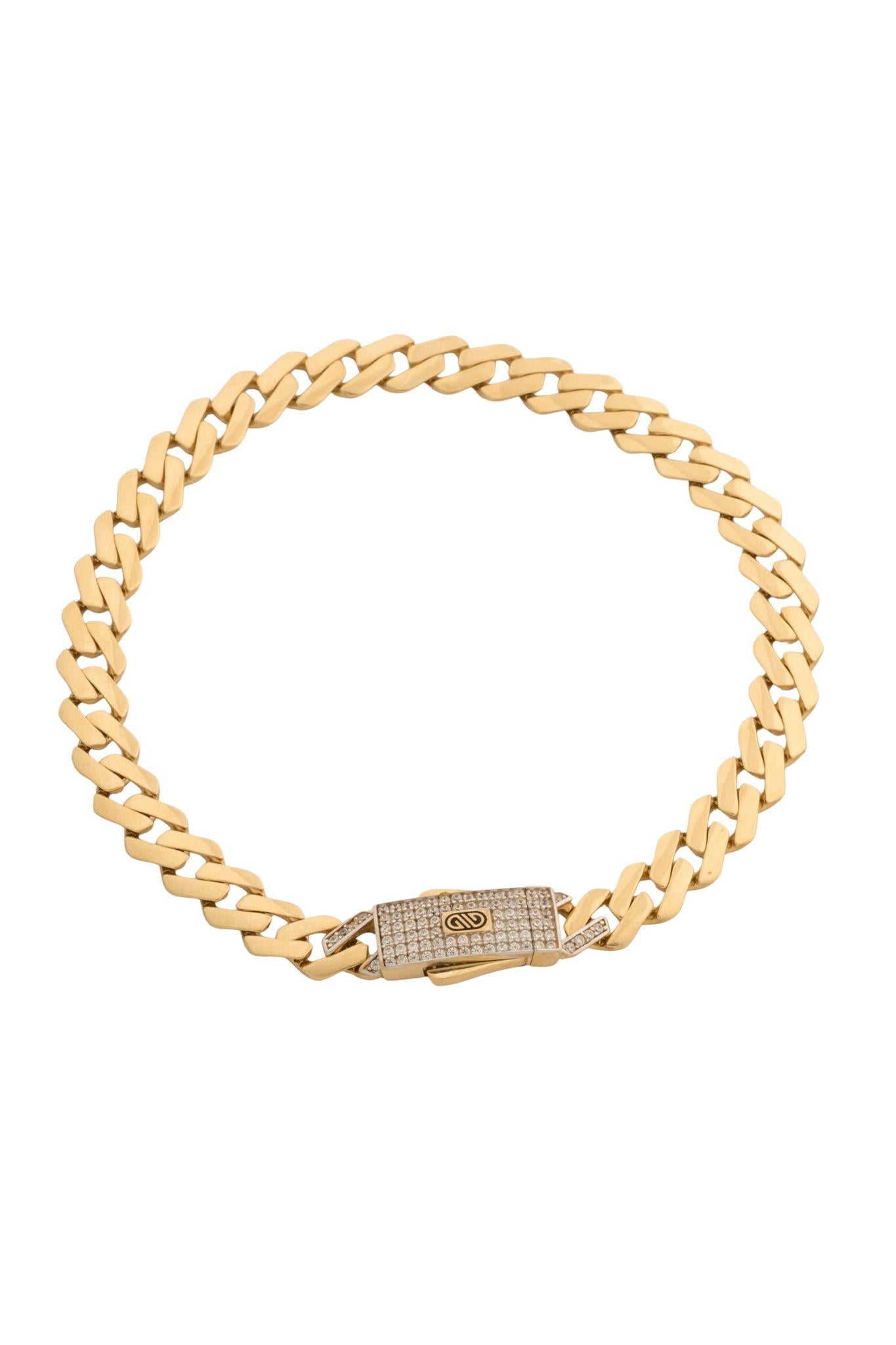 Pulsera en 10 kilates tejido cubano liso dama.png