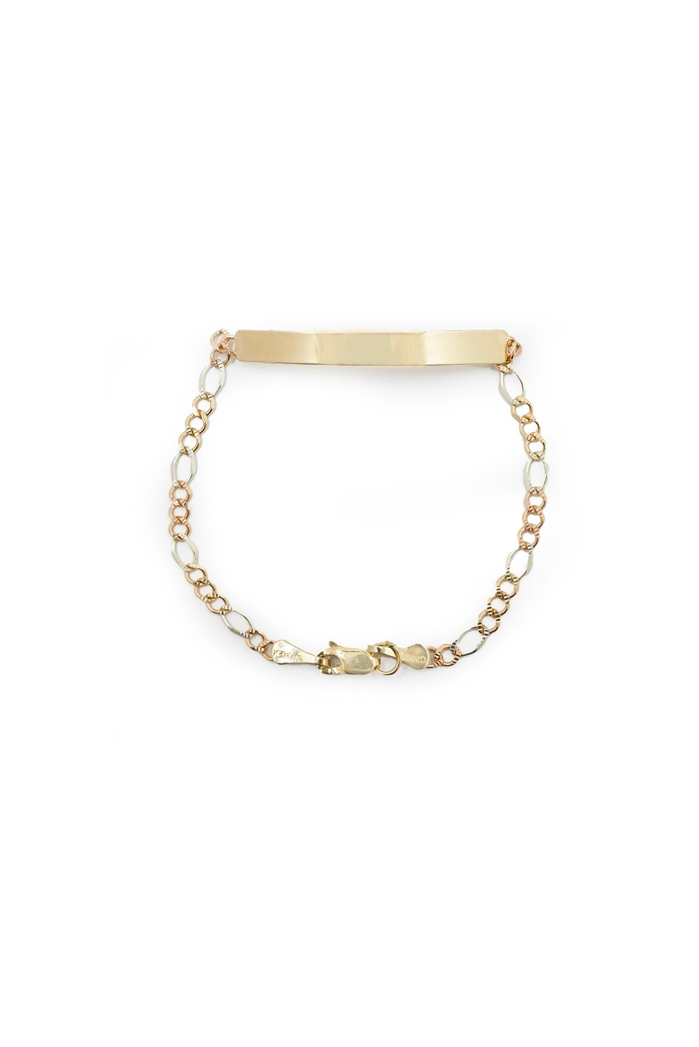 Pulsera esclava de oro sólido en 10 kilates con eslabón cartier delgado oro florentino larga..png