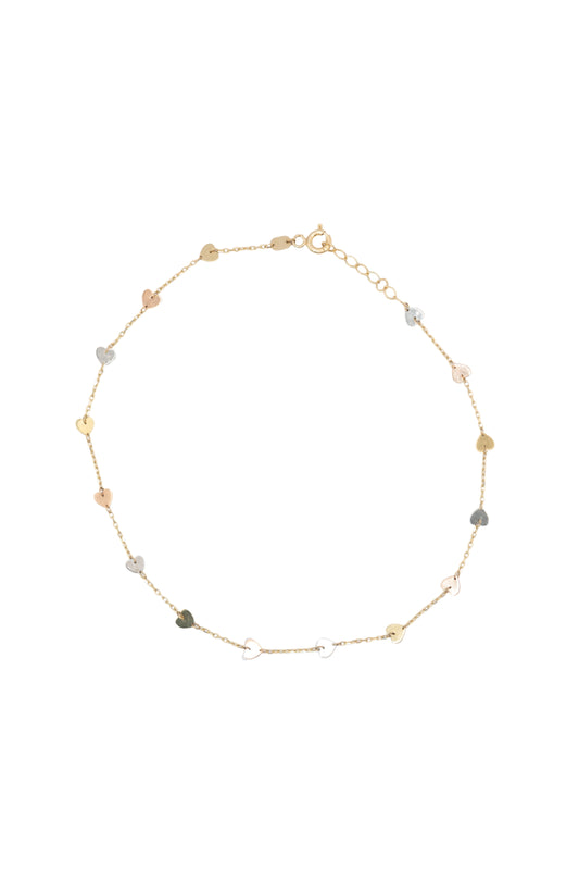 Tobillera 10 kilates dijes de corazón placa lisa..png