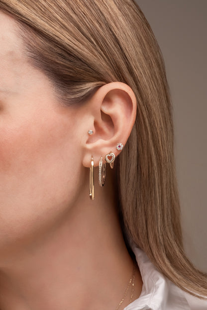 Arracada 10 kilates forma rectangular delgada