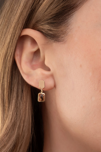 Gargantilla 10 kilates piedra amarilla y aretes piedra amarilla