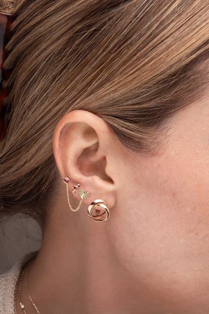 Arete 10 kilates arete de doble aro liso