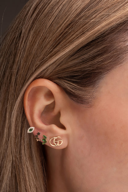 Arete 10 kilates letras GG lisas