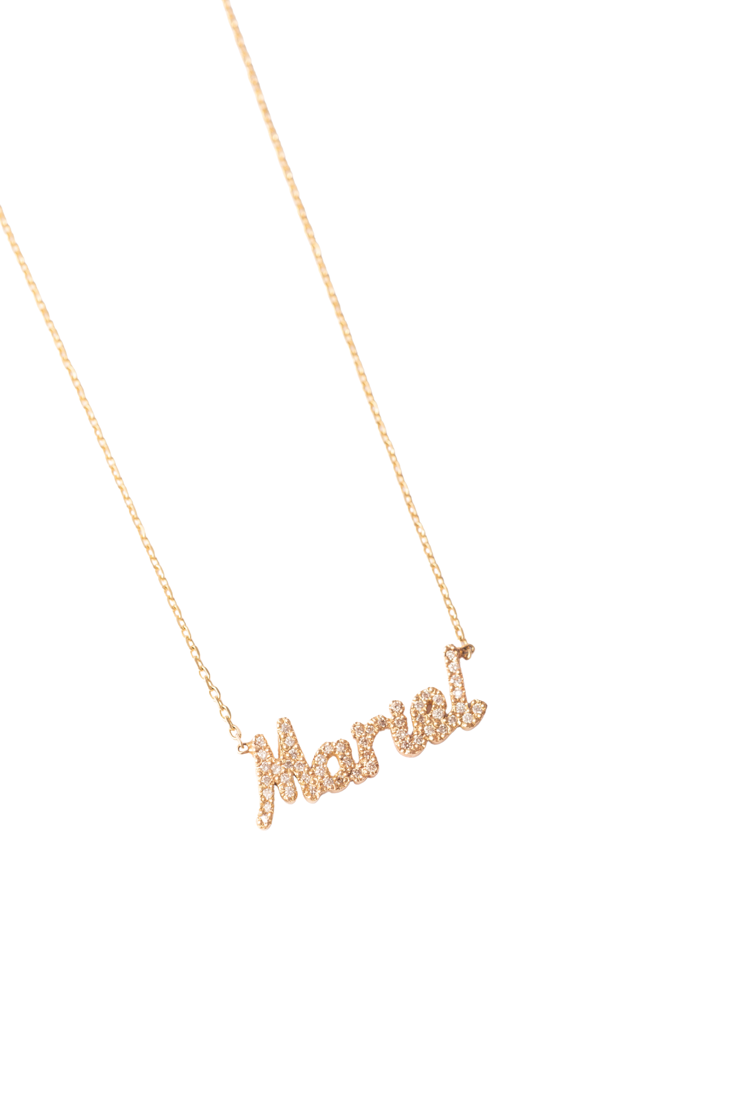Collar personalizado con letra cursiva en zirconias