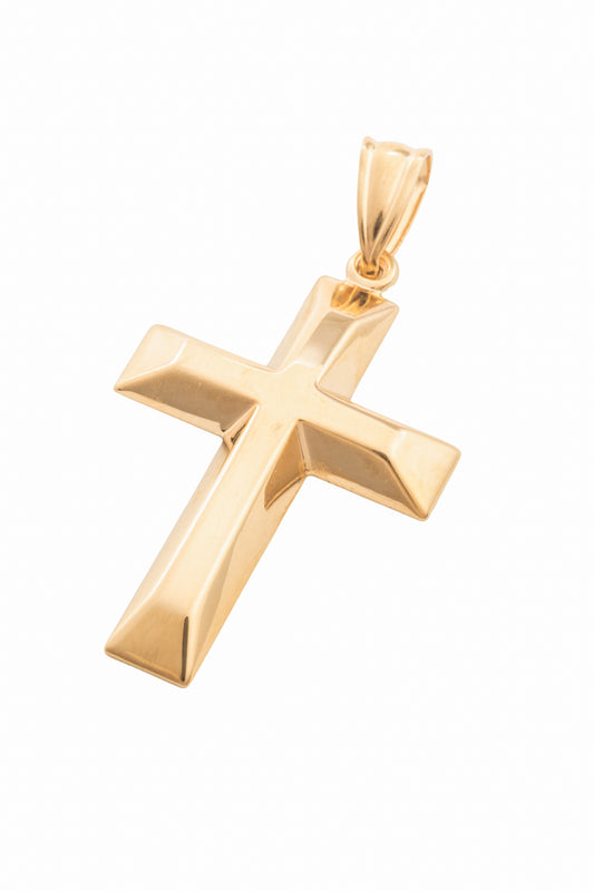 Dije 10 kilates cruz 3D liso