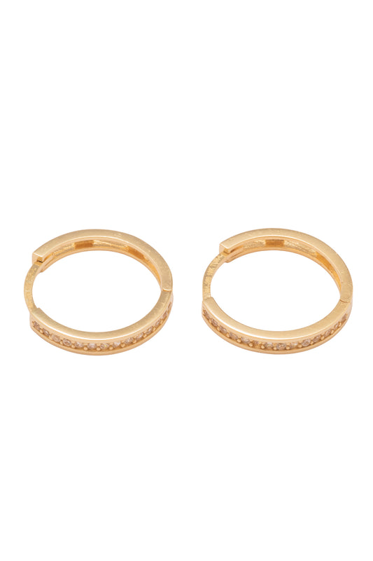 Huggie 10 kilates zirconias cuadradas biseladas chicas.