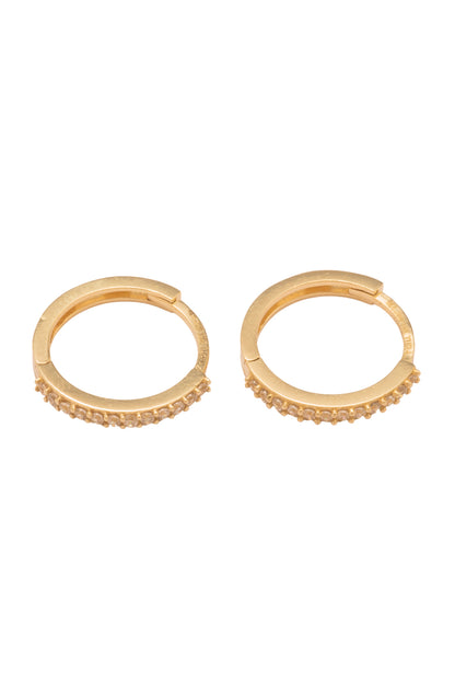 Huggie 10 kilates estilo sencillo, zirconia circular.