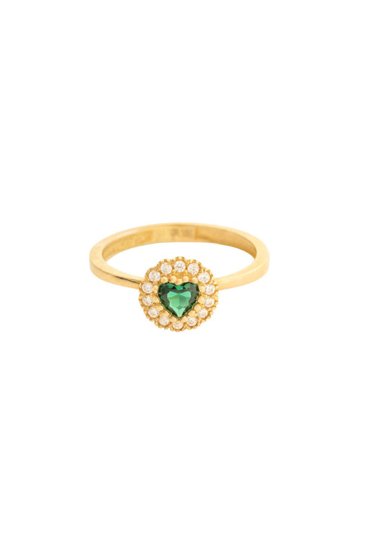 Anillo 10 kilates centro zirconia corazón verde y contorno de zirconias..png