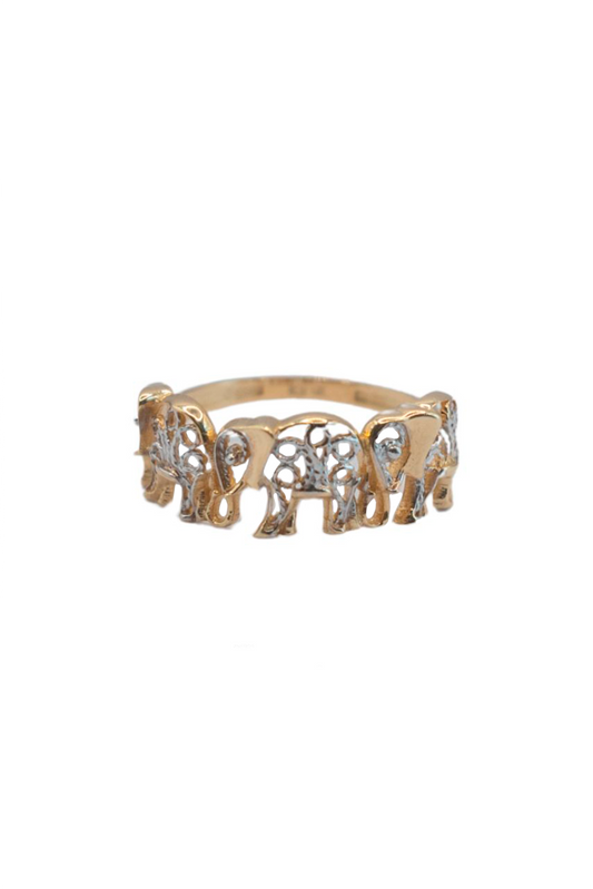 Anillo 14 kilates con tres elefantes cuerpo tipo mandala oro blanco..png