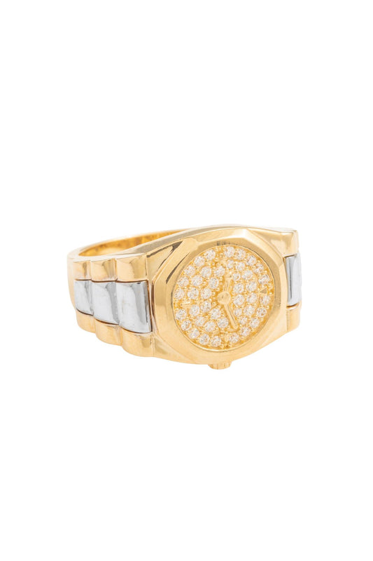Anillo de caballero en 10 kilates con forma de reloj bicolor.png