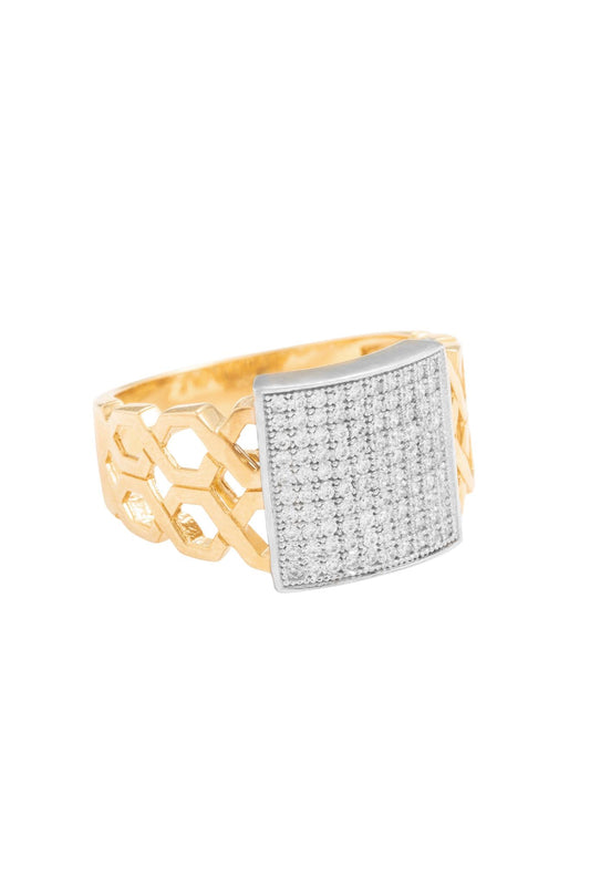 Anillo de caballero en 10 kilates con hexágonos huecos y zirconias.png