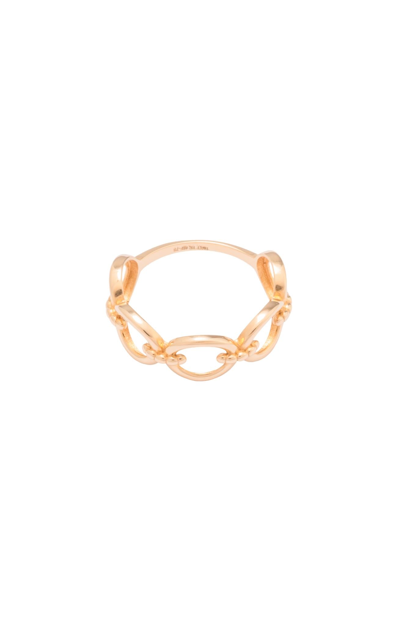 Anillo de oro sólido de 10 kilates con la silueta de circulo entrelazado .png