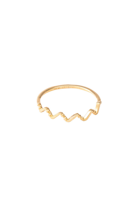 Anillo de oro sólido en 10 kilates con brazo de zig zag liso y tejido tipo cuerda intercalado..png