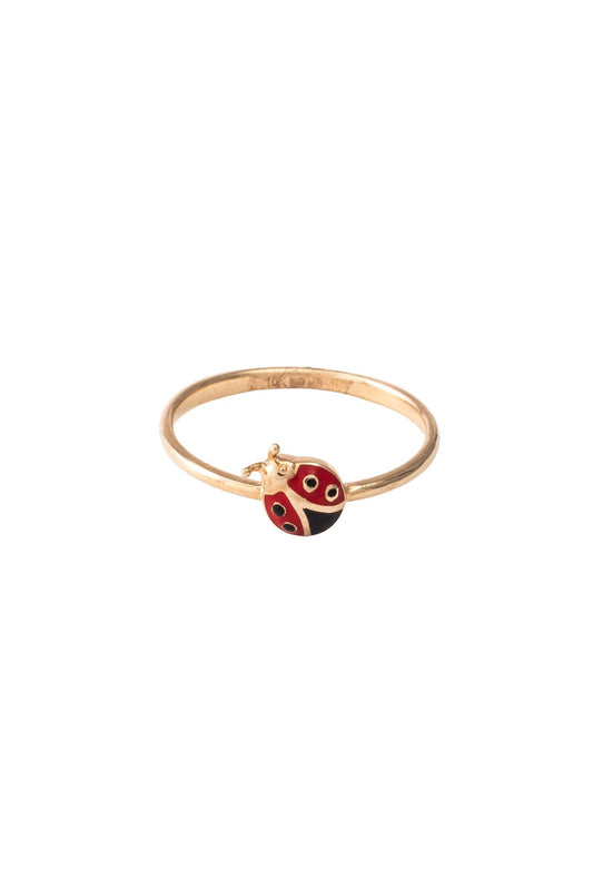Anillo de oro sólido en 10 kilates con brazo liso y catarina esmaltada..png