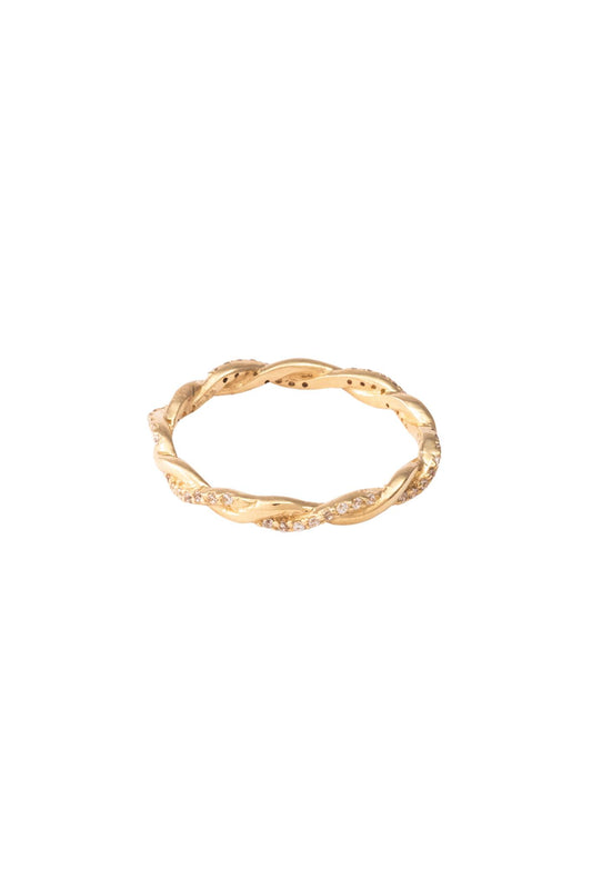 Anillo de oro sólido en 10 kilates con eslabón enlazado liso y zirconias..png