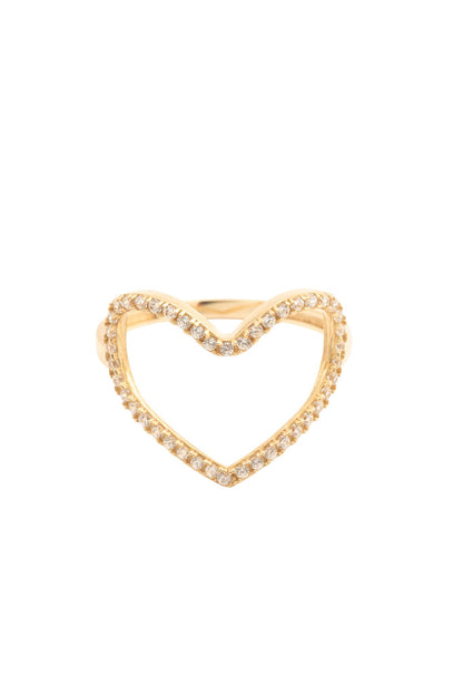 Anillo de oro sólido en 10 kilates con forma de contorno de corazón de zirconias..png