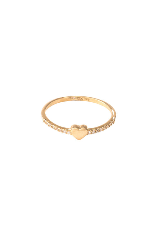 Anillo de oro sólido en 10 kilates con media churumbela y corazón inflado oro amarillo liso..png