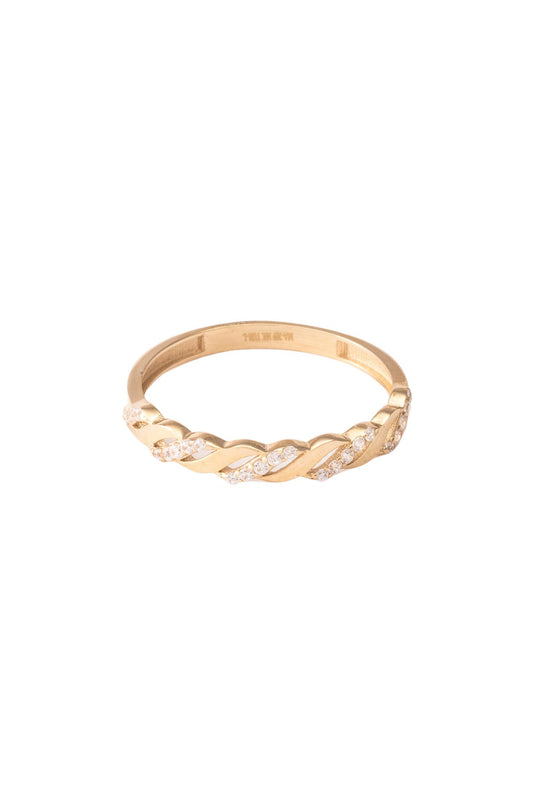 Anillo de oro sólido en 10 kilates con onda lisa y onda de zirconias intercaladas..png