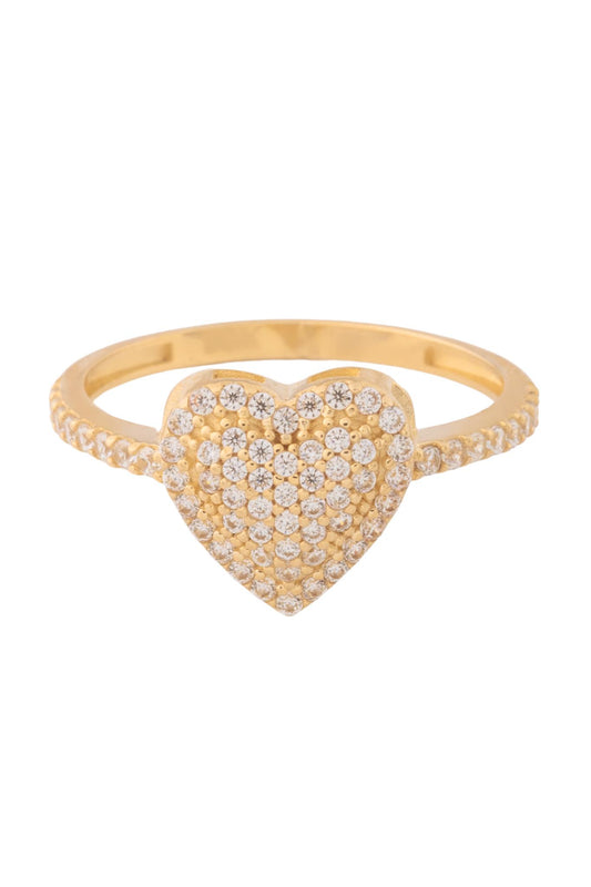 Anillo de oro solido en 10 kilates con un controno de zirconias y en el centro un corazón con zirconia .png