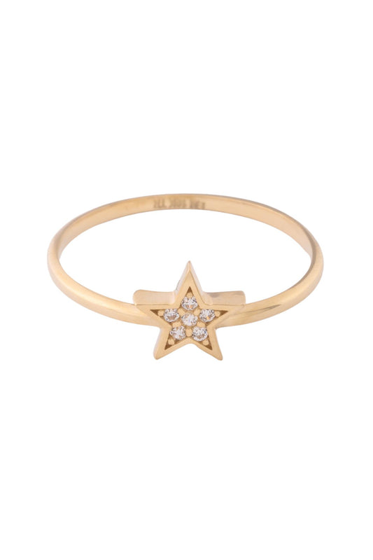 Anillo de oro solido en 10 kilates con una estrella en la parte de arriba con puntos de zirconia .png