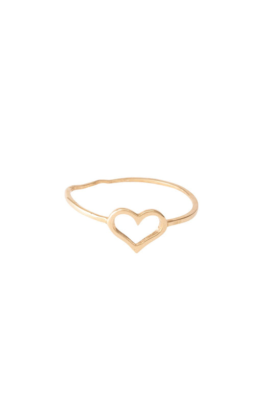 Anillo de oro sólido en 10 kilates ultrafino con corazón contorno liso al centro..png
