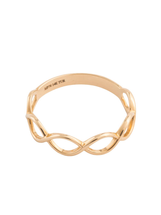 Anillo de oro sólido en 14 kilates con ondas en infinito liso..png